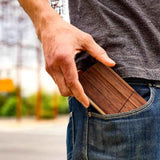 Wood Business Card Holder Wooden Magnetic Business Card Case Portable Simple (Black Walnut) In Australia - Darrahopens
