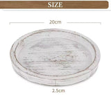 Rustic Wooden Tray Candle Holder - Round Wood Decorative Pillar Candle Tray for Coffee Table Farmhouse Kitchen Countertop Organizer Home Decor Wedding Centerpiece, Distressed White In Australia - Darrahopens