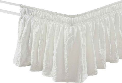Ruffle Elastic Bed Skirt Detachable - Dustproof Ruffle - Machine Washable Elastic Band Bed Skirt (White) In Australia - Darrahopens