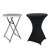 Polyester Black Table Cover, Cocktail Fitted Tablecloths, Round Highboy Stretch Table Covers Cloths for Party, Bar, Wedding, Birthday, Banquet, In Australia - Darrahopens