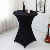 Polyester Black Table Cover, Cocktail Fitted Tablecloths, Round Highboy Stretch Table Covers Cloths for Party, Bar, Wedding, Birthday, Banquet, In Australia - Darrahopens