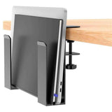 Adjustable Side Laptop Mount, No Drill Desk Storage Organizer,  Stainless steel Hanging Notebooks Holder, Punch-Free Clamp , Documents With Anti-Scratch Silicone (BLACK) In Australia - Darrahopens