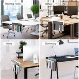 Adjustable Side Laptop Mount, No Drill Desk Storage Organizer,  Stainless steel Hanging Notebooks Holder, Punch-Free Clamp , Documents With Anti-Scratch Silicone (BLACK) In Australia - Darrahopens