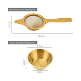 2pcs mini matcha sifter  - 304 stainless steel- brakes clumps in your matcha, tea strainer, cocktail strainer with base, Gold In Australia - Darrahopens