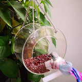 Round Acrylic Hanging Bird Feeder Bowl Transparent Food Cage for Small Birds Indoor Outdoor Feeding Rack for Canaries Parrots Finches In Australia - Darrahopens
