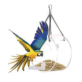 Round Acrylic Hanging Bird Feeder Bowl Transparent Food Cage for Small Birds Indoor Outdoor Feeding Rack for Canaries Parrots Finches In Australia - Darrahopens