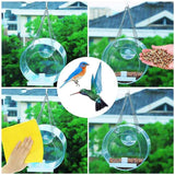 Round Acrylic Hanging Bird Feeder Bowl Transparent Food Cage for Small Birds Indoor Outdoor Feeding Rack for Canaries Parrots Finches In Australia - Darrahopens