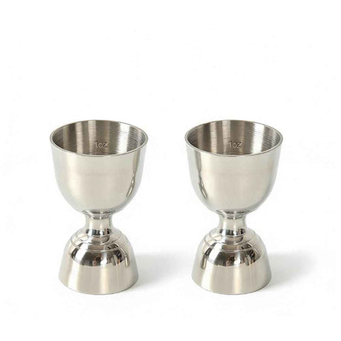 2pcs Premium  Stainless Steel Bar Tool  Measuring Marks, Durable Double Jigger, Bar Measuring Set Measuring cup with scale （primary colors） In Australia - Darrahopens