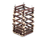 Hanging Apple Wood Rabbit Hay Feeder - Guinea Pig Grass Holder with 2 Hooks Biting Resistant Small Animals Chew Toy, Feeding Hay Manager Shelf （Add white bead style） In Australia - Darrahopens