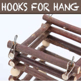 Hanging Apple Wood Rabbit Hay Feeder - Guinea Pig Grass Holder with 2 Hooks Biting Resistant Small Animals Chew Toy, Feeding Hay Manager Shelf （Add white bead style） In Australia - Darrahopens