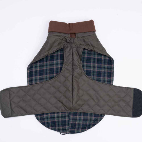 Dog Coat, Dog Jacket for Winter , Coat with Harness Hole, Reversible Plaid Checkered Warm Fluffy Heavy Duty for Puppy, M, olive green In Australia - Darrahopens