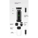 Portable Coffee Maker, Espresso Machine for camping, Travel Coffee Maker with USB-C, 3-in-1 Small Espresso Machine with Ground Coffee & Capsules for RV, Hiking, Office（black） In Australia - Darrahopens