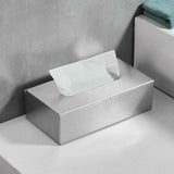 Rectangular Tissue Box Cover - Napkin Holder, Facial Tissue Storage Box - Decorative Holder for Bathroom, Bedroom, Nightstand, Office -304 Stainless Steel,（silvery） In Australia - Darrahopens