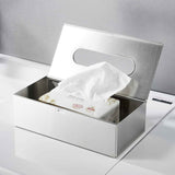 Rectangular Tissue Box Cover - Napkin Holder, Facial Tissue Storage Box - Decorative Holder for Bathroom, Bedroom, Nightstand, Office -304 Stainless Steel,（silvery） In Australia - Darrahopens