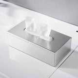 Rectangular Tissue Box Cover - Napkin Holder, Facial Tissue Storage Box - Decorative Holder for Bathroom, Bedroom, Nightstand, Office -304 Stainless Steel,（silvery） In Australia - Darrahopens