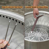 Fire Pit Carrying Handle for 25.5" Solo Stove Bonfire  & Other Fire Pit, Heavy-Duty PU Strap with Stainless Steel Hooks for Camping Outdoor
