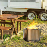 Fire Pit Carrying Handle for 25.5" Solo Stove Bonfire  & Other Fire Pit, Heavy-Duty PU Strap with Stainless Steel Hooks for Camping Outdoor