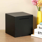Adult bank stainless steel piggy bank, unbreakable cash and coin savings box piggy bank, children's gift piggy bank (black 15*15*15) In Australia - Darrahopens