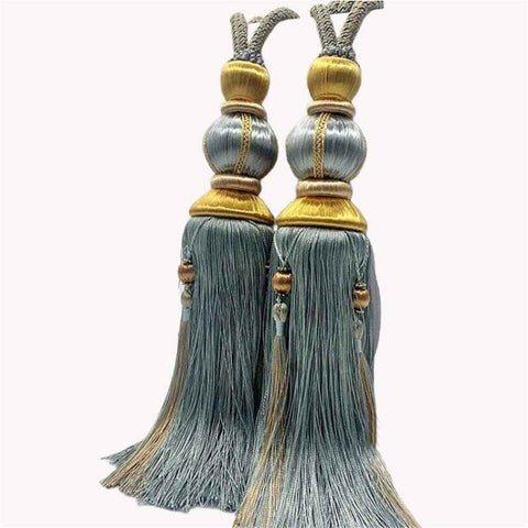 Paired Lantern Single Hanging Ball Tassels Curtains Buckle Sling Binding Lantern Tiebacks Handcrafted Braided Buckle Drapery Curtain Holdbacks Window Treatments for Home 2 Pack (Light Blue) In Australia - Darrahopens