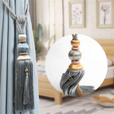 Paired Lantern Single Hanging Ball Tassels Curtains Buckle Sling Binding Lantern Tiebacks Handcrafted Braided Buckle Drapery Curtain Holdbacks Window Treatments for Home 2 Pack (Light Blue) In Australia - Darrahopens