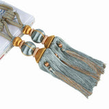 Paired Lantern Single Hanging Ball Tassels Curtains Buckle Sling Binding Lantern Tiebacks Handcrafted Braided Buckle Drapery Curtain Holdbacks Window Treatments for Home 2 Pack (Light Blue) In Australia - Darrahopens