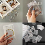 Bracelet Holder Travel Jewelry Organizer Case Transparent Jewelry Storage Book for Earring Necklace Ring with Small Clear Zippered Pouch（Pink 3-inch 4-grid+80 jewelry bags） In Australia - Darrahopens
