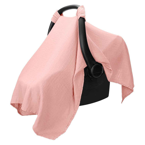 Baby car seat cover - soft, breathable - lightweight sunshade, sun protection, insect proof, comfortable - large-sized baby seat cover（pink）Only gauze In Australia - Darrahopens