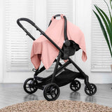 Baby car seat cover - soft, breathable - lightweight sunshade, sun protection, insect proof, comfortable - large-sized baby seat cover（pink）Only gauze In Australia - Darrahopens