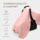Baby car seat cover - soft, breathable - lightweight sunshade, sun protection, insect proof, comfortable - large-sized baby seat cover（pink）Only gauze In Australia - Darrahopens