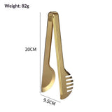 Stainless Steel Pasta Tongs, Spaghetti Tongs with Teeth, Serving Tongs for Noodles, Spaghetti, Cooking (Set of 2, Shiny Gold) In Australia - Darrahopens