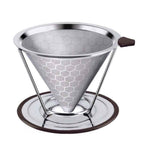 Pour Over Coffee Dripper, Reusable Stainless Pour Over Coffee Maker for (1-6Cup), Easy to Clean Paperless Pour Over Coffee Maker, Bracket type 1-6 people (honeycomb external network) (600 mesh) In Australia - Darrahopens