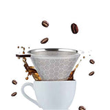 Pour Over Coffee Dripper, Reusable Stainless Pour Over Coffee Maker for (1-6Cup), Easy to Clean Paperless Pour Over Coffee Maker, Bracket type 1-6 people (honeycomb external network) (600 mesh) In Australia - Darrahopens