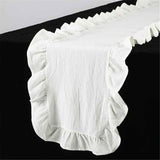 White ruffled wallpaper cotton fabric 35 * 120CM farmhouse countryside style ruffled wallpaper Valentine's Day bridal party wedding decoration, white In Australia - Darrahopens