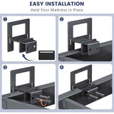 Non Slip Mattress Gaskets for Metal Bed Frame, Mattress Holder in Place Gripper, Adjustable Mattress Retainer Bar, Keep Mattress from Sliding Gripper, 6 PCS, Black In Australia - Darrahopens
