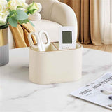PU Leather Pen Holder for Desk, Small Remote Control Holder Pencil Cup Multifunctional Desktop Organizer Caddy for Home School Office Desk Accessories - 2 Compartments (Beige) In Australia - Darrahopens
