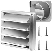 4" Inch Dryer Vent Cover – Outdoor Stainless Steel Grille with Moving Flaps – Fits Only with Metal Ducts for HVAC & Dryer Systems