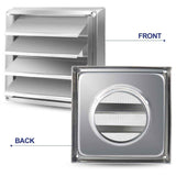 4" Inch Dryer Vent Cover – Outdoor Stainless Steel Grille with Moving Flaps – Fits Only with Metal Ducts for HVAC & Dryer Systems