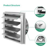 4" Inch Dryer Vent Cover – Outdoor Stainless Steel Grille with Moving Flaps – Fits Only with Metal Ducts for HVAC & Dryer Systems