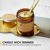 4 in 1 Candle Accessory Set, Wick Trimmer, Candle Snuffer, Wick Scoop, Storage Tray, Perfect for Candle Lovers （golden） In Australia - Darrahopens