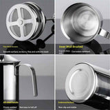 Milk Frother, 304 Stainless Steel Manual Milk Foamer, Handheld Coffee Milk Frothing Pitchers, Manual Operated,  for Cappuccino Coffee Latte Hot Chocolate(400ML) In Australia - Darrahopens