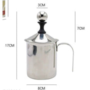 Milk Frother, 304 Stainless Steel Manual Milk Foamer, Handheld Coffee Milk Frothing Pitchers, Manual Operated,  for Cappuccino Coffee Latte Hot Chocolate(400ML) In Australia - Darrahopens