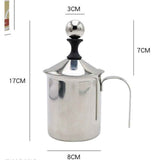 Milk Frother, 304 Stainless Steel Manual Milk Foamer, Handheld Coffee Milk Frothing Pitchers, Manual Operated,  for Cappuccino Coffee Latte Hot Chocolate(400ML) In Australia - Darrahopens