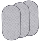 Quilted Thicker Waterproof Changing Pad Liners 3 Count Diaper pad, skin friendly bamboo cotton care pad, waterproof diaper pad, reusable diaper pad（gray oval） In Australia - Darrahopens