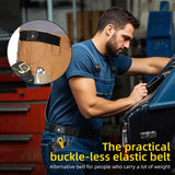 No Buckle Stretch Belt for Women/Men—2 Pack Elastic Invisible Belt for Jeans for side belts Install a side lazy waist belt（black） In Australia - Darrahopens