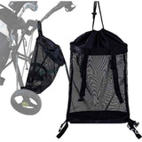 Golf Push Cart Storage Bag,Golf Cart Organizer, Backside Extension Storage Bag,Closure Push Cart Net Mesh Accessories（black 60x41cm） In Australia - Darrahopens