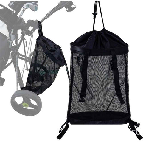 Golf Push Cart Storage Bag,Golf Cart Organizer, Backside Extension Storage Bag,Closure Push Cart Net Mesh Accessories（black 60x41cm） In Australia - Darrahopens