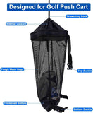 Golf Push Cart Storage Bag,Golf Cart Organizer, Backside Extension Storage Bag,Closure Push Cart Net Mesh Accessories（black 60x41cm） In Australia - Darrahopens