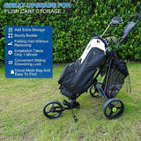 Golf Push Cart Storage Bag,Golf Cart Organizer, Backside Extension Storage Bag,Closure Push Cart Net Mesh Accessories（black 60x41cm） In Australia - Darrahopens
