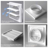 Wall Mount Duct Shutter, 6” Outdoor Louver Gable Vent Hood for Home Attic Grow Tent HVAC Systems（4-Inch (without insect netting） In Australia - Darrahopens