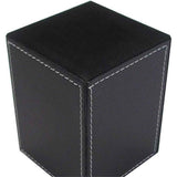 Square single pen holder office desktop storage box, solid color leather storage holder, creative and simple pen holder(black) In Australia - Darrahopens